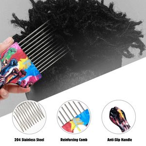 Su misura ago barbiere in plastica Afro forchetta per capelli pettine in metallo di alta qualità forchetta pettine per capelli - Product Image 4