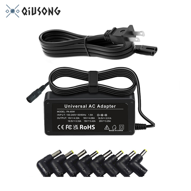 Universal Laptop Charger From 12 to 24v 65w USB Type c Laptops AC Power Adapter with Retail Packaging
