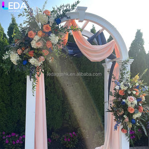 Fondo arqueado tridimensional de doble capa de acrílico blanco de alta calidad LEDA para decoraciones de bodas, fiestas y banquetes - Product Image 3