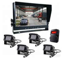 Sistema de Advertencia con Cámara BSD para Vehículos Grandes, Pantalla TFT LCD de 10 Pulgadas y 4 Canales, Visión Nocturna Infrarroja, Resistente al Agua, DC 9-36V