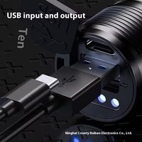 Lampe torche LED étanche en alliage d'aluminium IP65 avec zoom, rechargeable par USB Type-C, batterie 18650, 1000+ lumens, faisceau laser, pour le camping