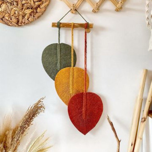 Decoraciones de pared únicas para el hogar ganchos para macetas planta macramé <span class=keywords><strong>tapiz</strong></span> foto Casa de Campo colgante macramé hoja colgante de pared - Product Image 6