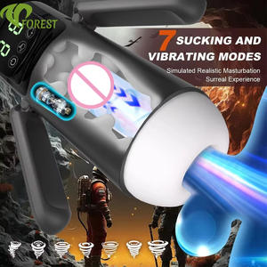 Vibrador Masculino Recargable Tipo Copa de Avión con Pantalla LCD y Función de Succión, Juguete Sexual para Adultos TT FOREST - Product Image 6