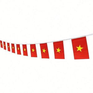 Wholesale Polyester Vietnam Small String <b>Flag</b> of Vietnamese Mini National Country World Pennant Banners for Decoration - Product Image 1