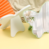 Miroir papillon de bureau, miroir de maquillage, miroir de retouche, miroir de maquillage de forme irrégulière, miroir portable en plastique