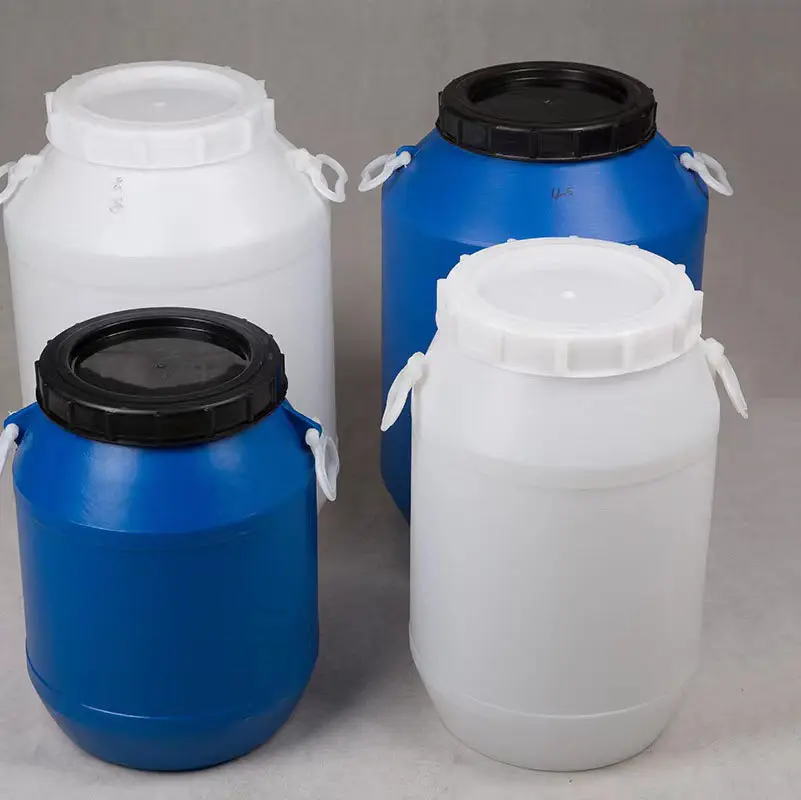 Drum plastik 60 liter Drum kimia dipertebal dengan tutup Drum plastik dapat disesuaikan