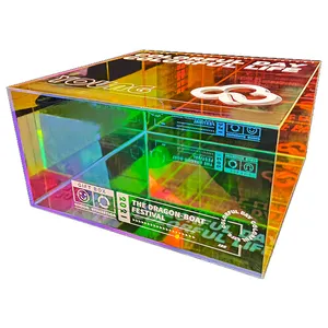 JERY cubo quadrato in plastica acrilica trasparente piccola scatola acrilica con Organizer per scatole portaoggetti con coperchio