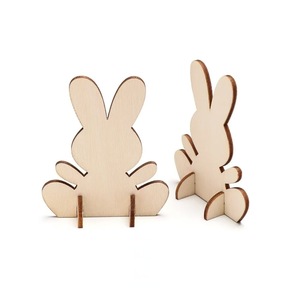Sculpture en bois tridimensionnelle <span class=keywords><strong>Lapin</strong></span> de Pâques, artisanat DIY pour enfants, à peindre, pour fête, petit <span class=keywords><strong>lapin</strong></span> - Product Image 1