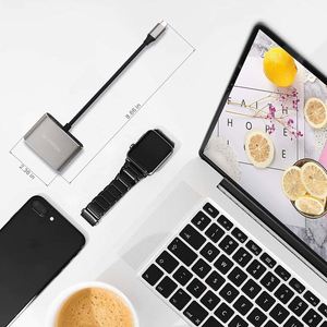 Convertidor de carga de Cable tipo <span class=keywords><strong>C</strong></span> a Hub 4 en 1 para Phone Pad Thunderbolt 3 Adaptador compatible con <span class=keywords><strong>USB</strong></span> 3,0 Tipo-<span class=keywords><strong>C</strong></span> PD 4 en 1 Hub - Product Image 5