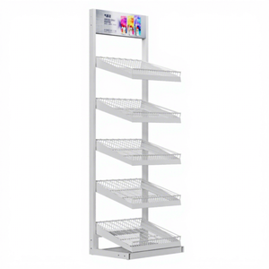 Estante de Exhibición Móvil para Snacks con Altura Ajustable, Color Negro, para Tiendas de Conveniencia y Supermercados, Organizador de Almacenamiento - Product Image 5