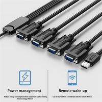 Câble série personnalisé USB 2.0 à 4 ports 9 broches RS232 DB9 RS232 vers USB2.0 FTDI câble convertisseur de puce pour ordinateur tablette décodeur