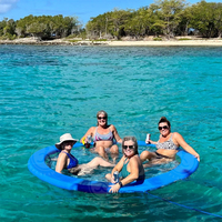 Radeau gonflable portatif pour hamac d'eau d'anneau flottant rond gonflable flottant agréable de famille