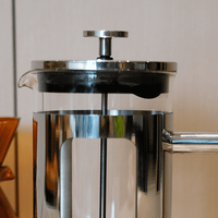 Cafetière à piston manuelle en verre borosilicate de haute qualité 350 ml avec filtre en acier inoxydable, transparente et écologique, pour café et thé