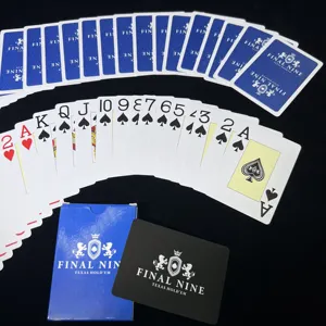 הדפסת לוגו מותאם אישית פלסטיק משחק כרטיסי דובאי ערב הסעודית כווית מכירה לוהטת פלסטיק משחק פוקר כרטיסי Baloot 54 כרטיסים