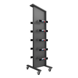 La fabbrica vende gli accessori del negozio <span class=keywords><strong>di</strong></span> marca delle calzature espositore per scarpe da appendere a doppio lato in metallo con ruote mobili - Product Image 5