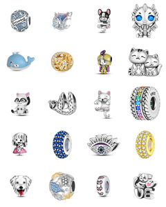 Charme en zircon argenté en forme de cœur avec chaîne pour ensemble de bijoux et accessoires unisexe - Product Image 1