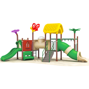 Extérieur enfants jardin parc arrière-cour stand bébé jouets tube manèges balançoire ensemble jouer sol playhouse toboggan en plastique - Product Image 1
