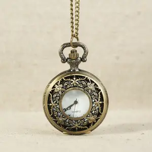 Relógio de bolso vintage elegante, relógio de quartzo com pingente estilo steampunk, unissex, preto, bronze, dourado ou prata, vários estilos