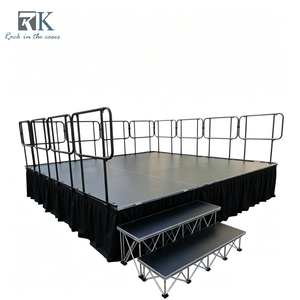 Plateforme de scène de mariage, kit de scène modulaire avec structure en aluminium et garde-corps - Product Image 1