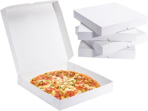 Scatole per Pizza Sottili - 10x10x1,9 Pollici, Scatole Monouso per Pizza Piccola, Scatole Bianche per Biscotti, Torte, Regalini per Feste e Artigianato - Product Image 1