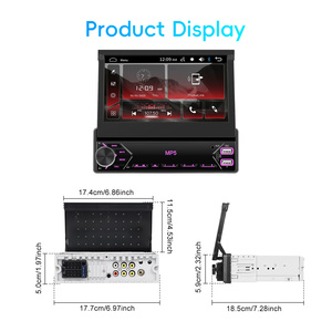 Lecteur MP5 pour voiture Podofo 1 Din, écran tactile IPS rétractable de 7 pouces, USB/Type-C/BT/SWC, autoradio multimédia, livraison rapide et garantie - Product Image 5