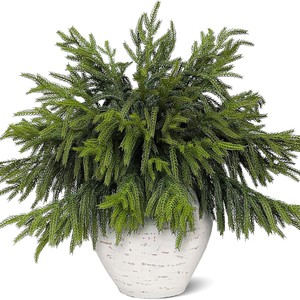 Bouquet de branches de pin artificielles Meiheng 45 cm vert en caoutchouc souple style nordique décoration de Noël - Product Image 5