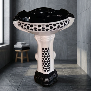 Big Sterling 26x21 Inch Ceramic Rectangular Wash Basin with Full Pedestal Bathroom Sanitary Ware - Product Image 6
