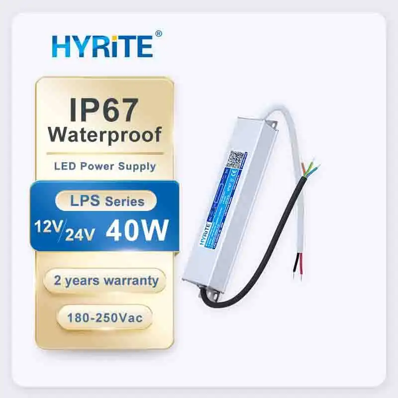 Hyrite Led Driver Outdoor 40W 60W 100W 150W Ip67 24V Ultra Slanke 200W 300W 400W Waterdicht 12V Led Voeding 48V Voor Led Licht