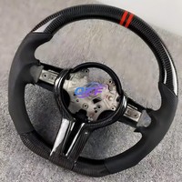 Housse de volant sport en cuir et fibre de carbone QF personnalisée pour E90/E91/E92/E93 M3/Série 3 328i/330i/335d/Série 1