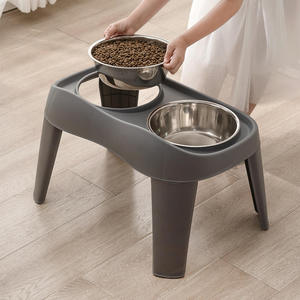 Mangkuk makan anjing <span class=keywords><strong>Stainless</strong></span> Steel, mangkuk pengambil emas meja makan anjing dengan pelindung leher Anti ketukan untuk anjing sedang hingga besar - Product Image 3