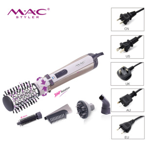 MAC 5 en 1 360 °   <span class=keywords><strong>Brosse</strong></span> à air chaud ionique en céramique à rotation automatique, chauffage rapide PTC <span class=keywords><strong>1000W</strong></span>, sèche-cheveux, boucleur, volumateur, peigne électrique pour cheveux - Product Image 4