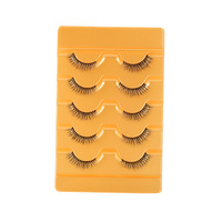 Saint-Valentin - Lot de 10 paires de faux cils épais en poils synthétiques semi-naturels, effet queue de renard, extension naturelle, noir naturel