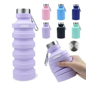 Bouteille d'eau pliable en silicone réutilisable, portable, pour le sport, la randonnée, pliable en accordéon, arc-en-ciel, personnalisée - Product Image 6