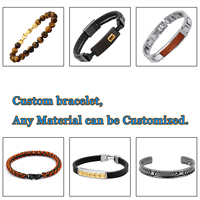 Bracelet en cuir double tressé avec fermoir magnétique en acier Damas, style bracelet en corde noire et acier forgé, mode masculine, vente en gros