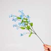 Bunga Buatan Sutra Buatan Tangan Forget Me Not 3 Cabang 47cm Batang Bunga Eropa Realistis Dekorasi Pernikahan