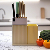 Vente chaude polyvalent Style moderne en plastique porte-couteau de cuisine couteau de cuisine bloc couteaux organisateur pour la cuisine à domicile