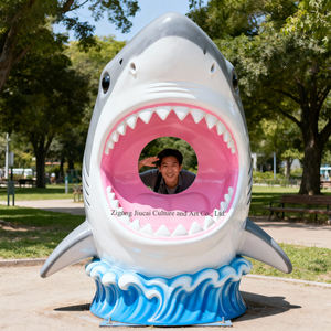 Vente flash Grande sculpture de requin en fibre de verre personnalisée pour intérieur/extérieur, accessoire interactif, décoration d'animaux marins, aquariums, parcs à thème - Product Image 4
