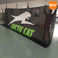 Drapeau de plage en vinyle robuste sur mesure imprimé UV avec filet pulvérisé, mât en aluminium pour publicité extérieure, bannières imprimées jet d'encre