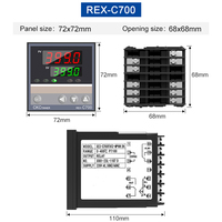 Controlador de Temperatura Industrial Digital Inteligente PID RKC 220V RELAY REX--C700 Termostato con Salida de Relé SSR