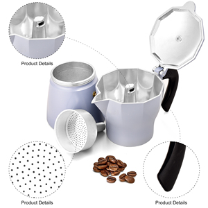Caffettiera Moka Classica in Stile Italiano, Portatile, per 1/2/3/6/9/12 Tazze, in Alluminio Lucidato, per <span class=keywords><strong>Caffè</strong></span> Espresso da Fornello - Product Image 3