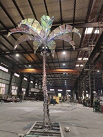 Grande statue de palmier moderne en acier inoxydable pour la plage de Dubaï, décoration métallique artisanale, sculpture d'art public pour vitrine de centre commercial