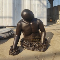Maison décorative métal abstrait demi-corps statue bronze homme sculpture à vendre