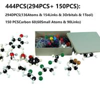 Kit de structure moléculaire de chimie en plastique non toxique de 444 pièces (136 atomes) |   Outil de modélisation de molécules organiques/inorganiques en 3D