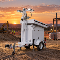 Tour d'éclairage solaire à 3 panneaux TPE-900L Eco avec contrôleur MPPT 60A, conception remorque pour flottes de location et éclairage de sites d'urgence