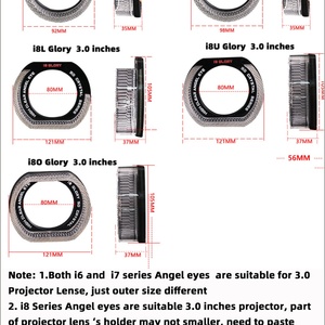 Factory Car Accessories I5O Glory 3 Inch 2.5 Inch White/yellow/colorful Led Angel Eyes Covers Shrouds for Projector Len - Product Image 6