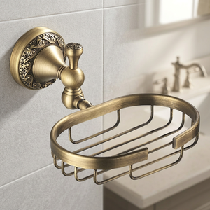 Handmade Antique Brass Wall Mounted Soap Dish Holder Bathroom Soap <b>Basket</b> Vintage Metal Soap <b>Tray</b> Rustic Bathroom Accessories - Product Image 5