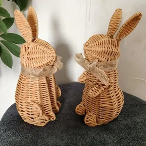 Figurine <span class=keywords><strong>Lapin</strong></span> <span class=keywords><strong>de</strong></span> Pâques Créative Faite à la Main Décor <span class=keywords><strong>de</strong></span> Knick-Knack pour la Maison Jardin Fête <span class=keywords><strong>de</strong></span> Pâques <span class=keywords><strong>Lapin</strong></span> <span class=keywords><strong>de</strong></span> Pâques Décorations <span class=keywords><strong>de</strong></span> Paille - Product Image 3