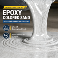 Peintures pour sols en sable coloré, haute brillance, imperméables, auto-nivelantes, époxy bicomposant, revêtement de sol intérieur/extérieur pour