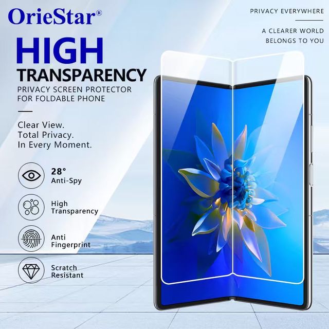 Foldable Mobile Phone Screen Film High Transparency Flexible Full Coverage Screen Protector Scratch Resistant