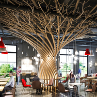 Sculptures d'arbres en herbe artificielle d'intérieur en fibre de verre de haute qualité ignifuges et respectueuses de l'environnement pour la décoration d'hôtels